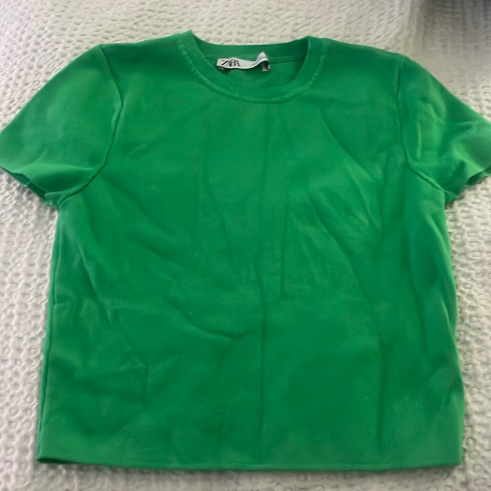 Zara green crop top